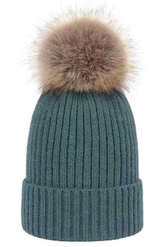 JADE RIB KNIT POM BEANIE
