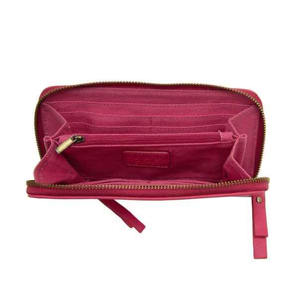 Chacha Pink Chloe Zip Around Wallet Wristlet
