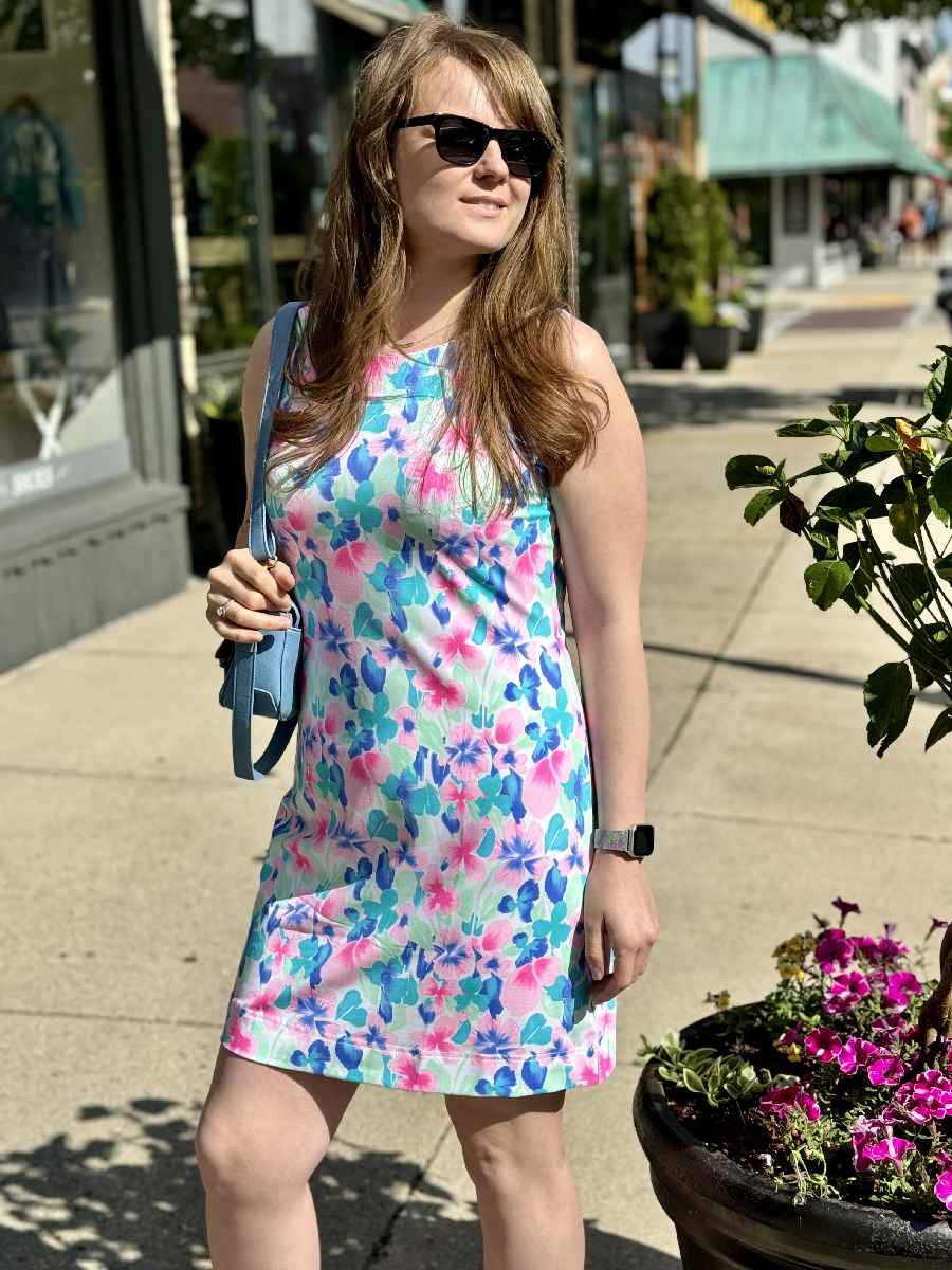 Kate Pansy Floral Sleeveless Travel Dress
