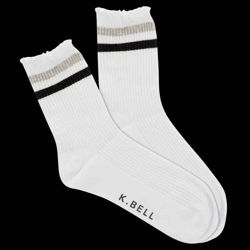 Retro Varsity Stripe Lettuce Edge Socks
