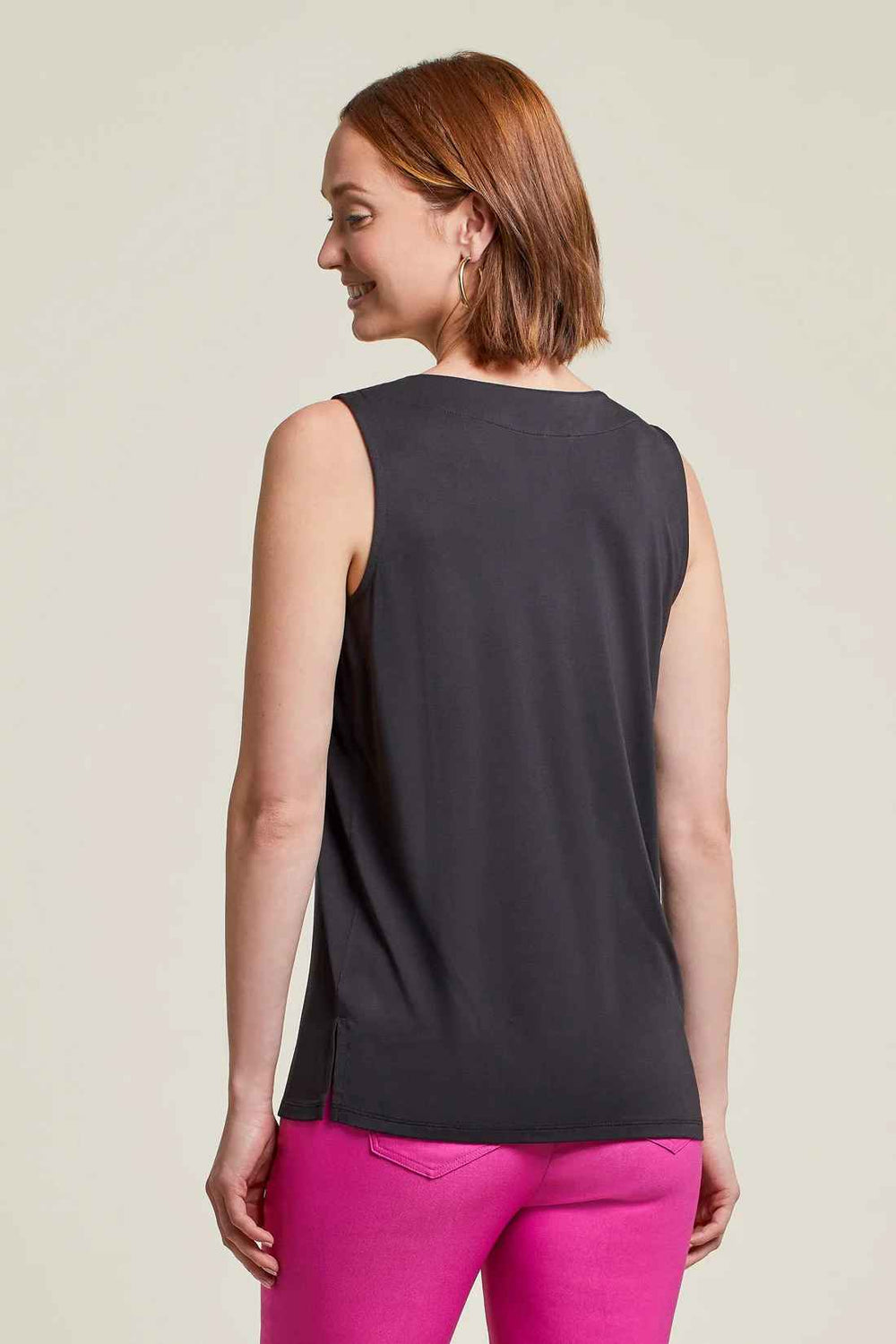 BLACK PLEAT FRONT TANK
