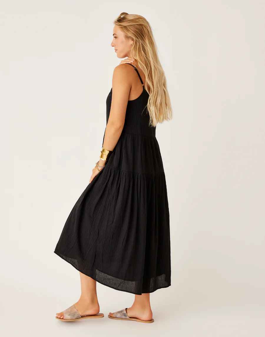 JACEY BLACK TEXTURED DRESS
