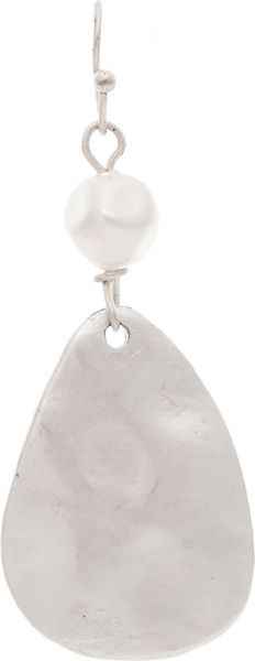 Silver Pearl Paddle Shape Earrings