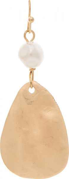 Gold Pearl Paddle Shape Earrings