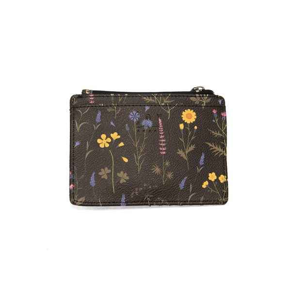 Black Floral Penny Mini Travel Wallet
