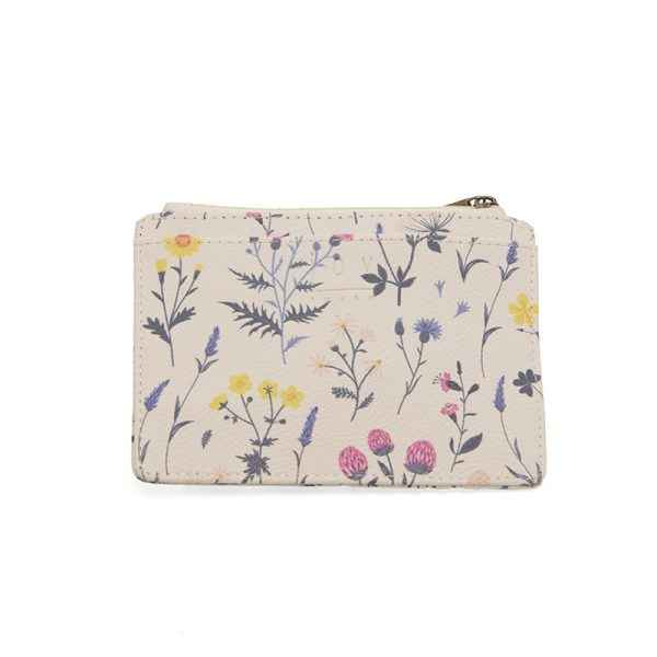 White Floral Penny Mini Travel Wallet