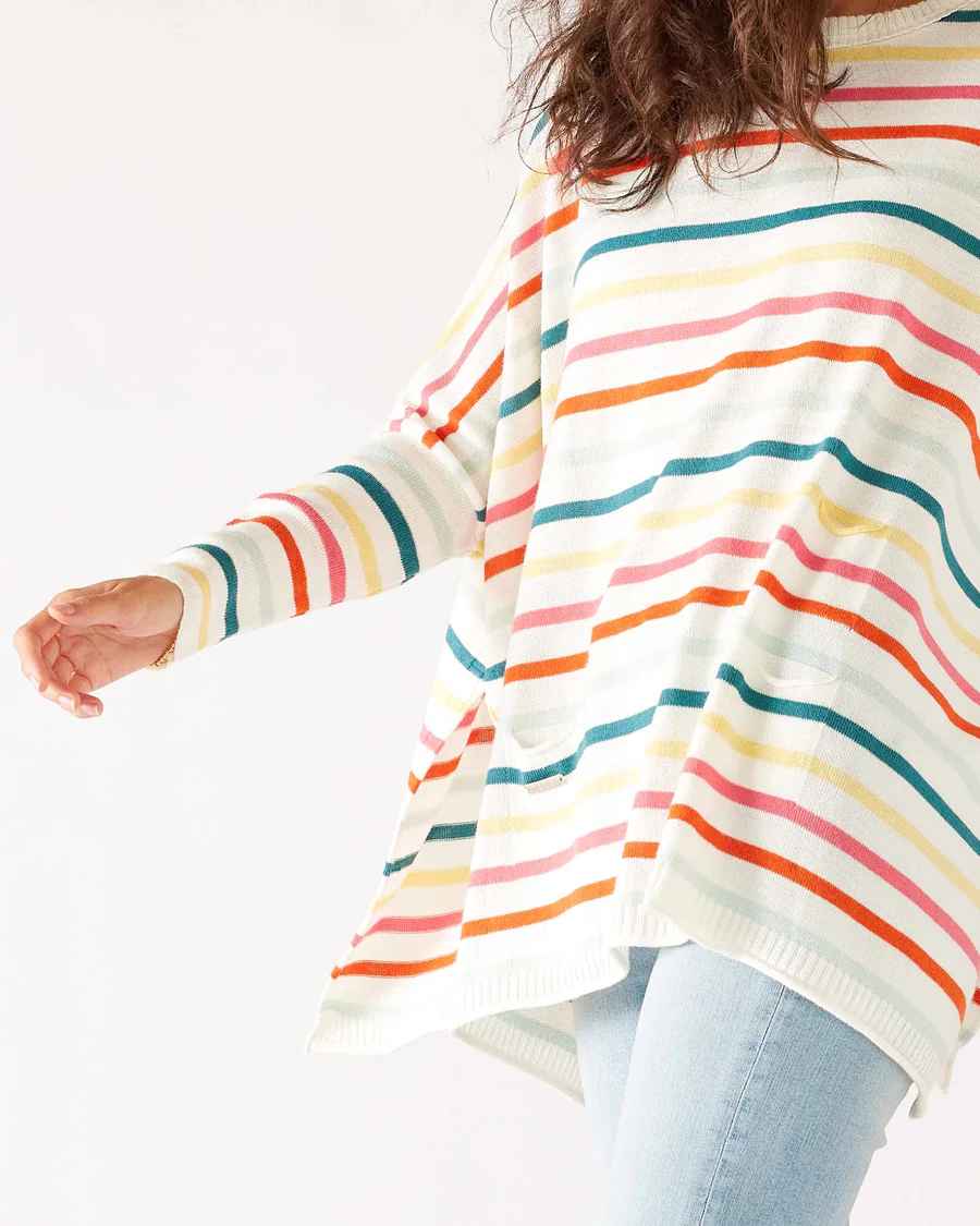 Rainbow Sherbet Stripe Catalina Crewneck Sweater