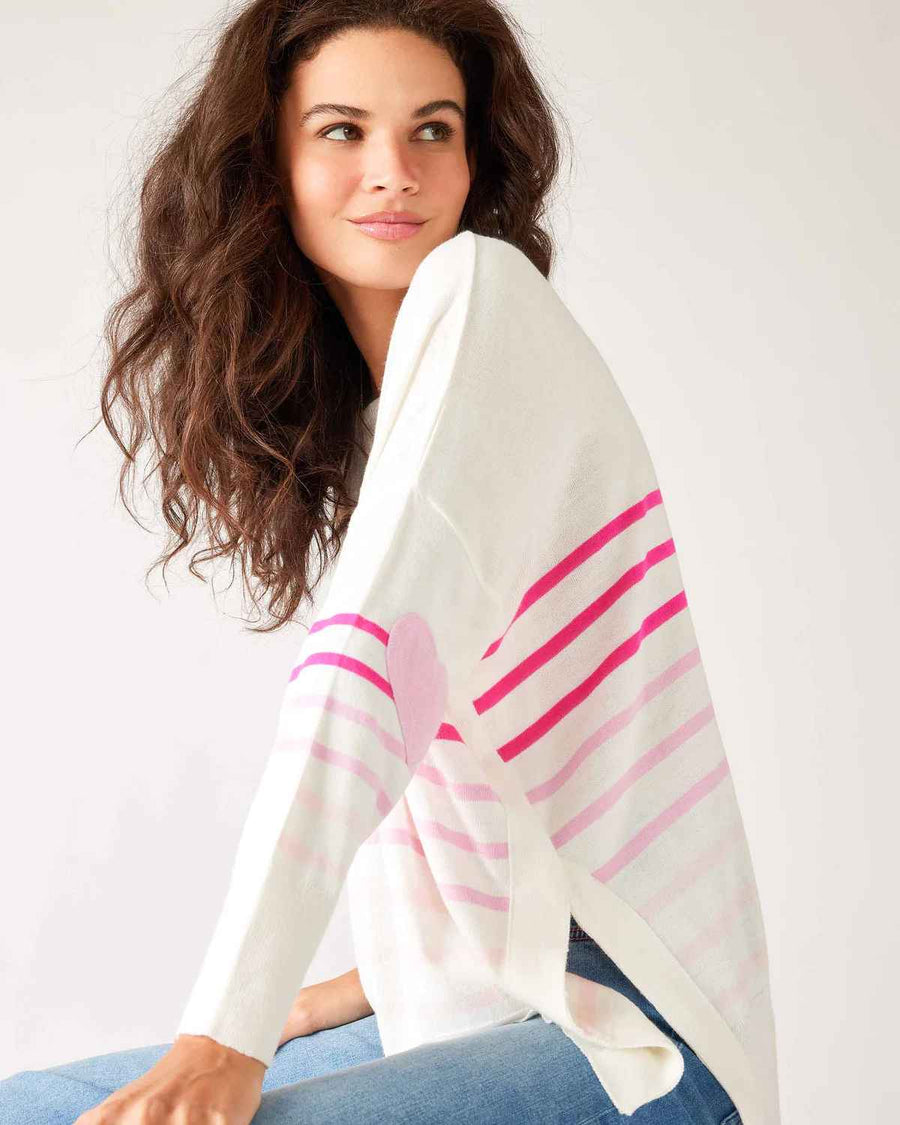 Pink Ombre Amour Sweater With Heart Patch
