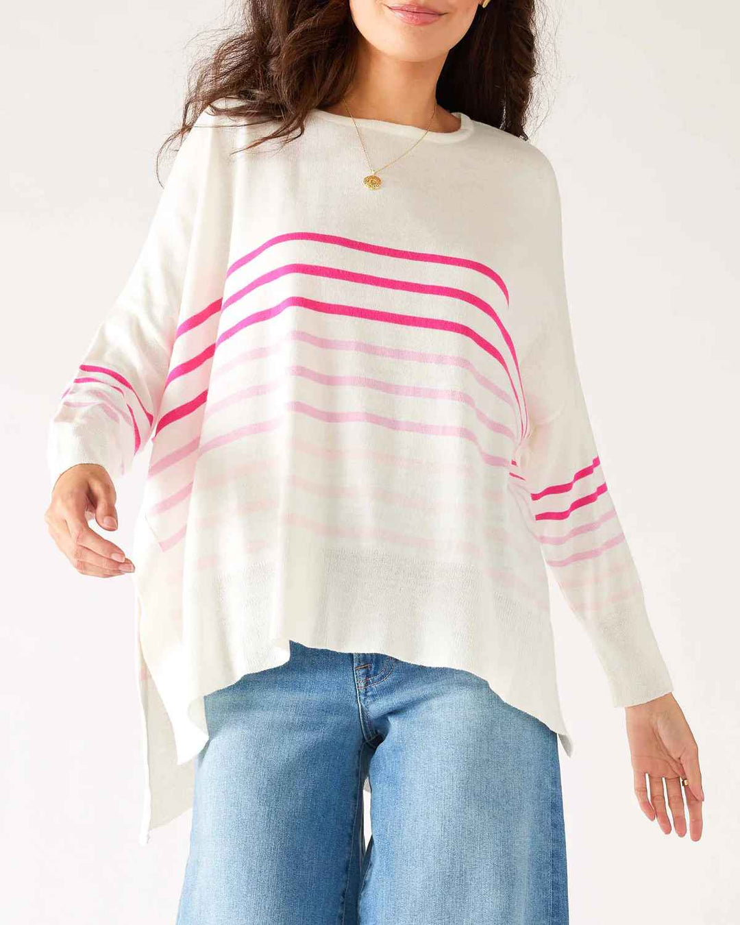 Pink Ombre Amour Sweater With Heart Patch