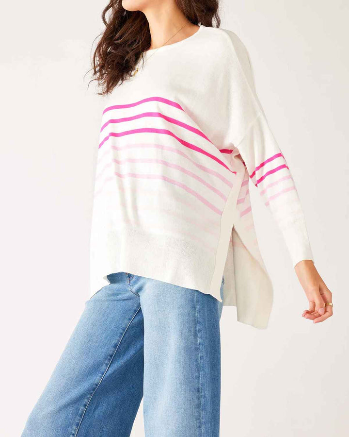 Pink Ombre Amour Sweater With Heart Patch