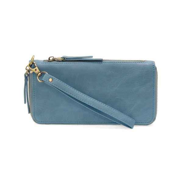 Tranquil Blue Chloe Zip Around Wallet Wristlet