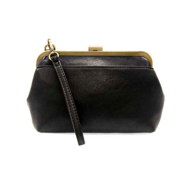 Black Vivie Frame Convertible  Crossbody Wristlet