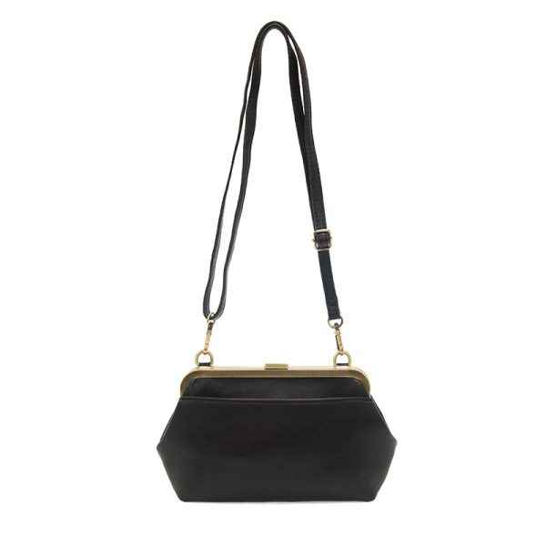 Black Vivie Frame Convertible  Crossbody Wristlet