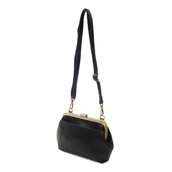 Black Vivie Frame Convertible  Crossbody Wristlet