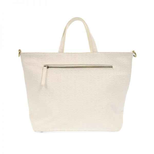 White Woven Convertible Shopper Tote