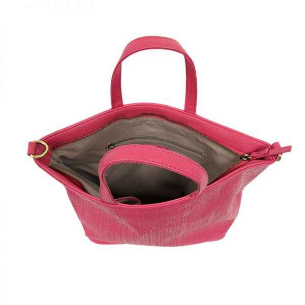 Fuchsia Woven Convertible Shopper