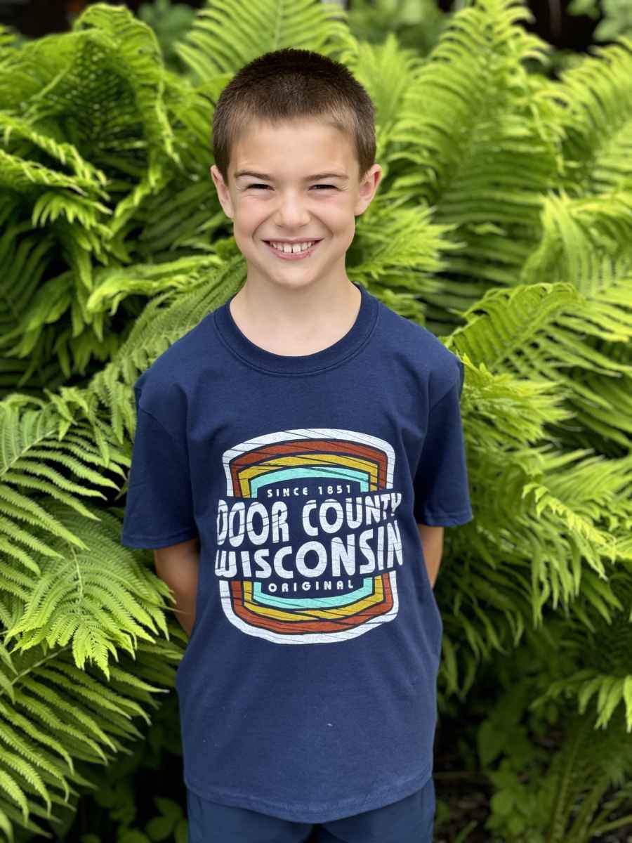 Youth Door County Multi Stripes Tee Navy
