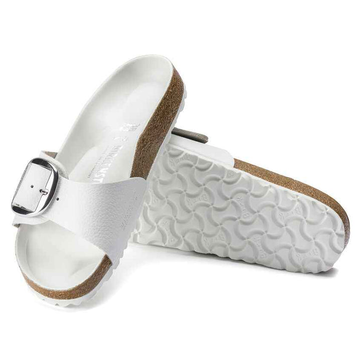 Madrid Big Buckle White Leather