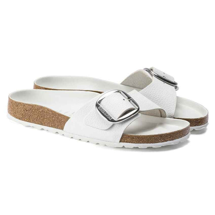 Madrid Big Buckle White Leather