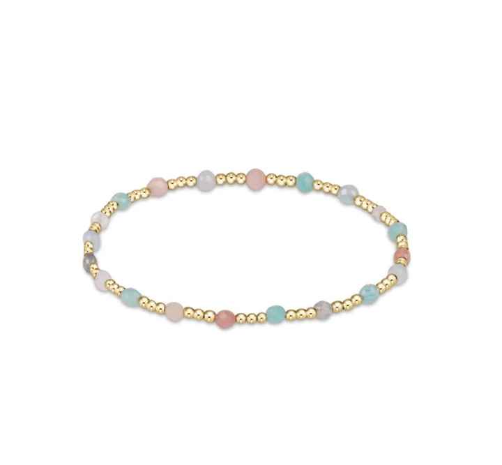 Hot Mess Gemstone Gold Sincerity Pattern 3mm Bead Bracelet