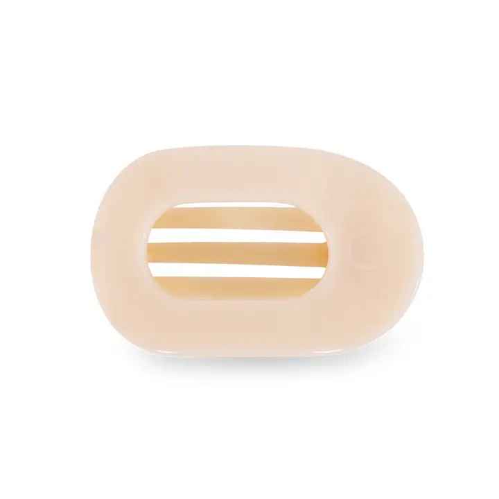 Almond Beige Small Flat Round Clip