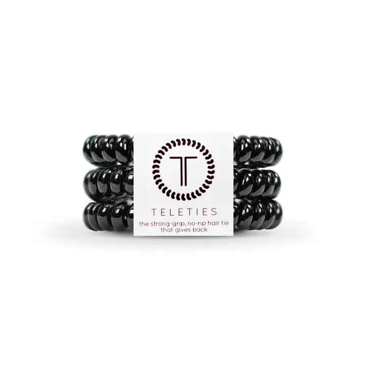 JET BLACK SMALL HAIR TIES