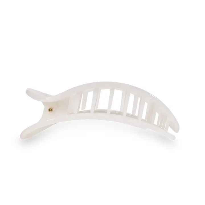 Coconut White Small Flat Round Hair Clip