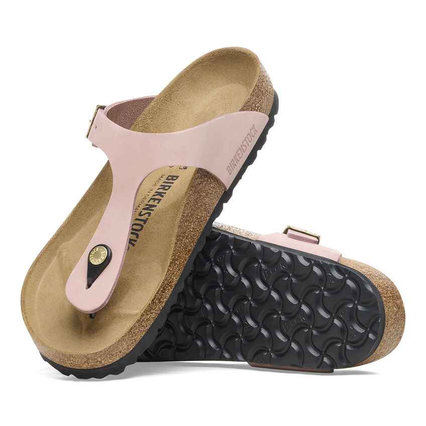 Gizeh Soft Pink Nubuck Leather Sandal