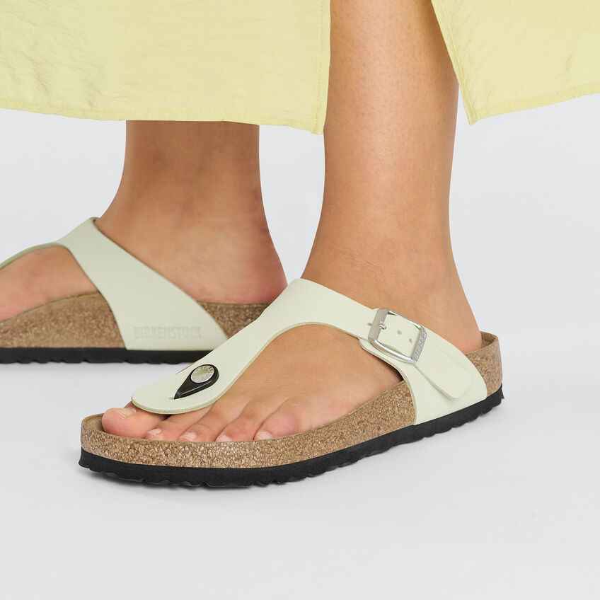 Gizeh Faded Lime Nubuck Leather Sandal