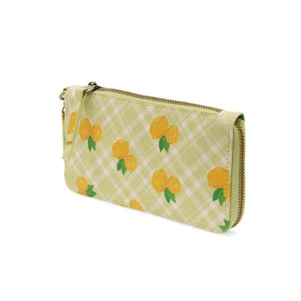 Lemons Plaid Chloe Zip Around Wallet Wristlet
