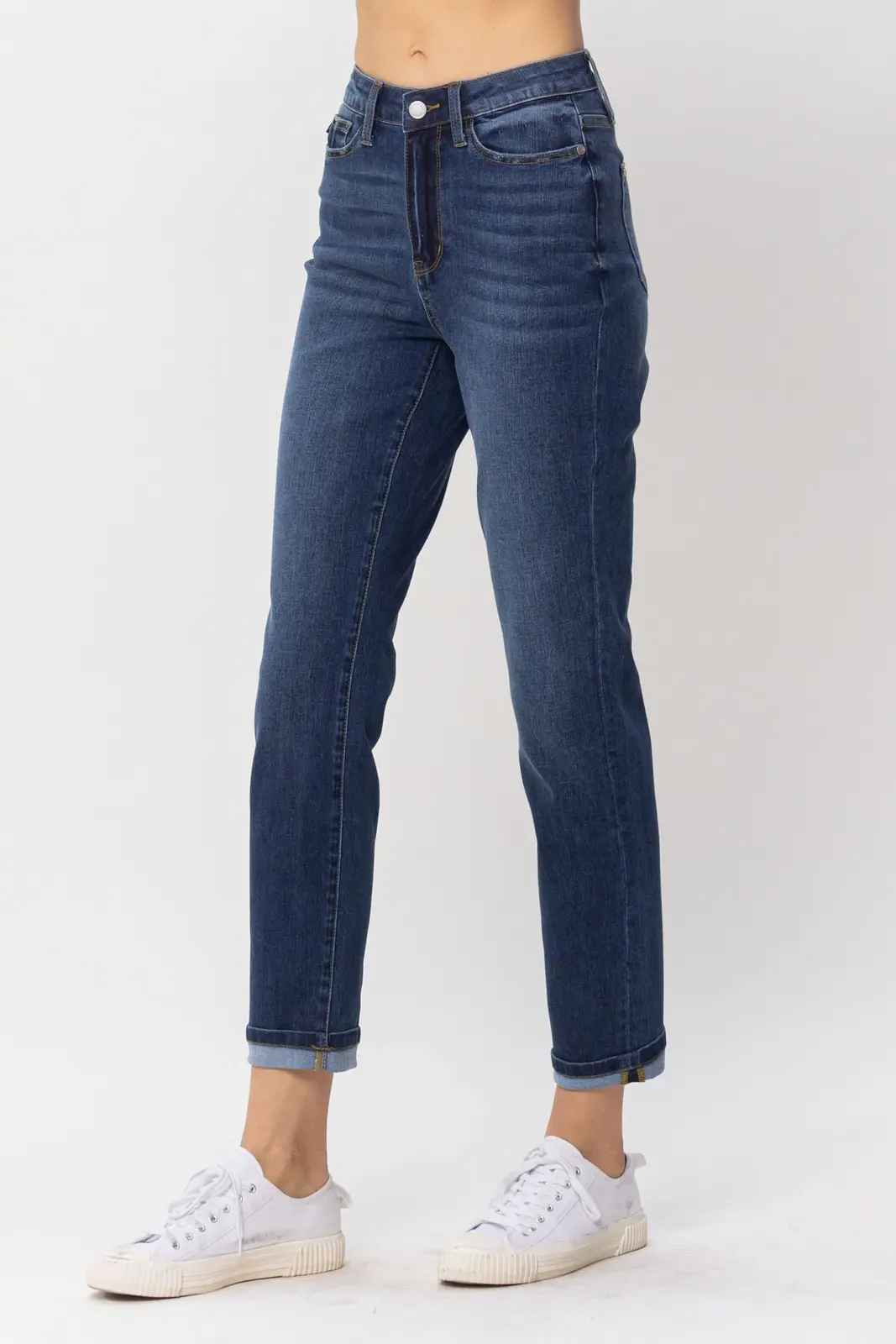 Kenzie Cuffed High Waist Boyfriend Cool Denim Jean