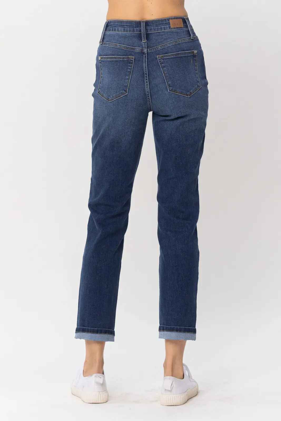 Kenzie Cuffed High Waist Boyfriend Cool Denim Jean