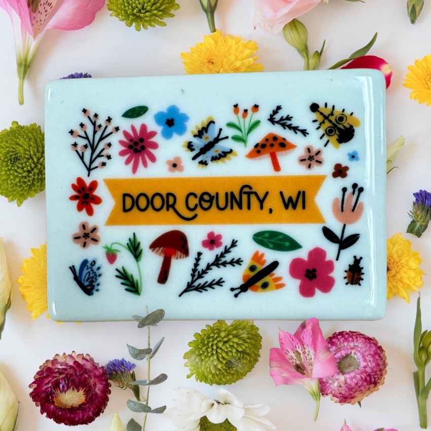 Door County Wildflowers Ceramic Magnet
