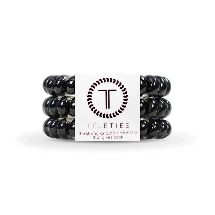 JET BLACK LARGE HAIR TIES