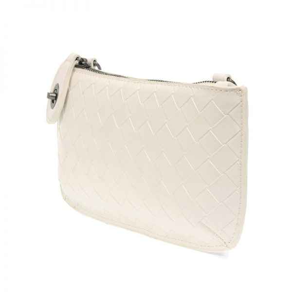 White Wide Woven Wristlet Crossbody