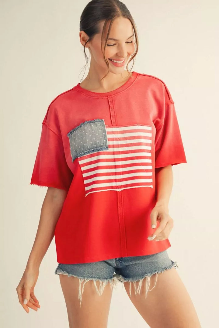 OLD GLORY RED VINTAGE FLAG TOP