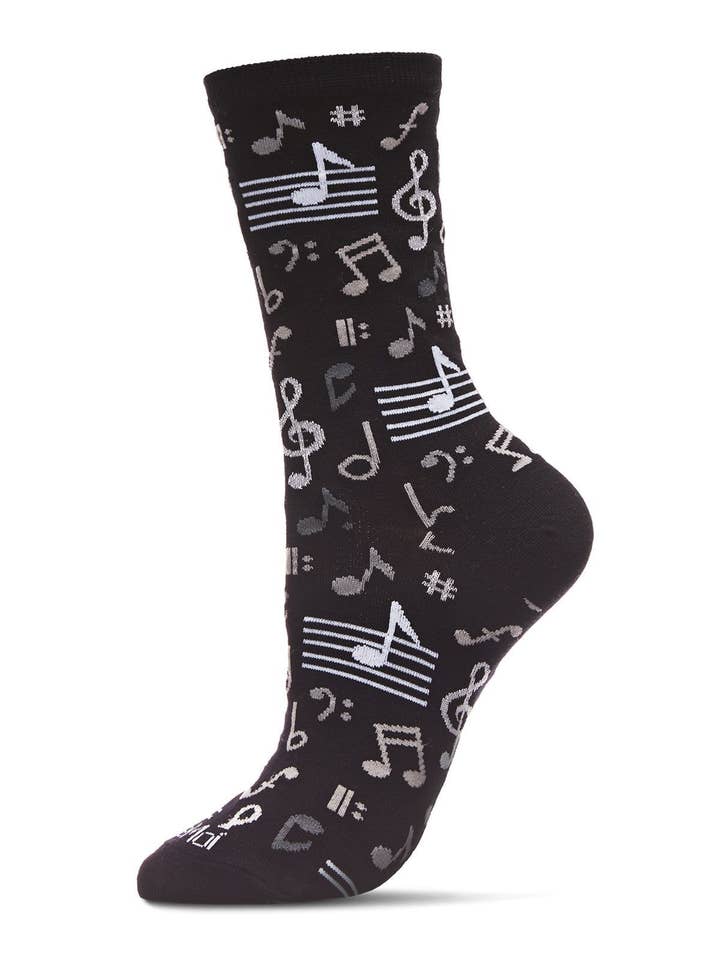 MUSICAL NOTES BAMBOO CREW SOCKS
