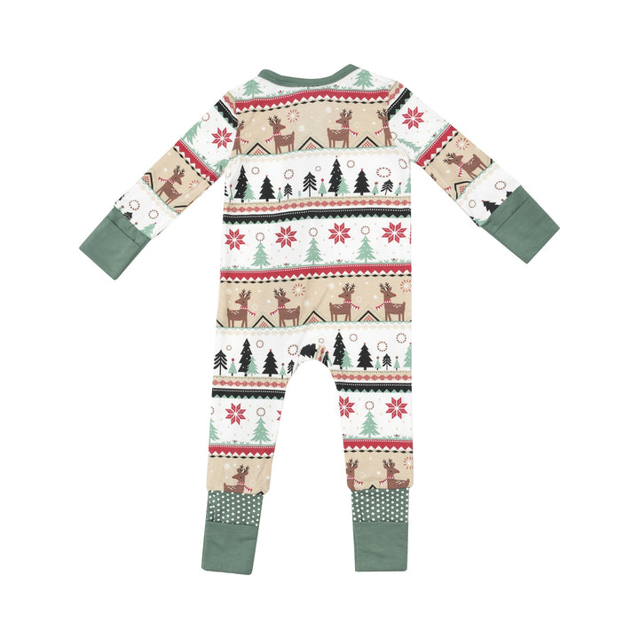 REINDEER FAIRISLE 2 WAY ZIPPER ROMPER