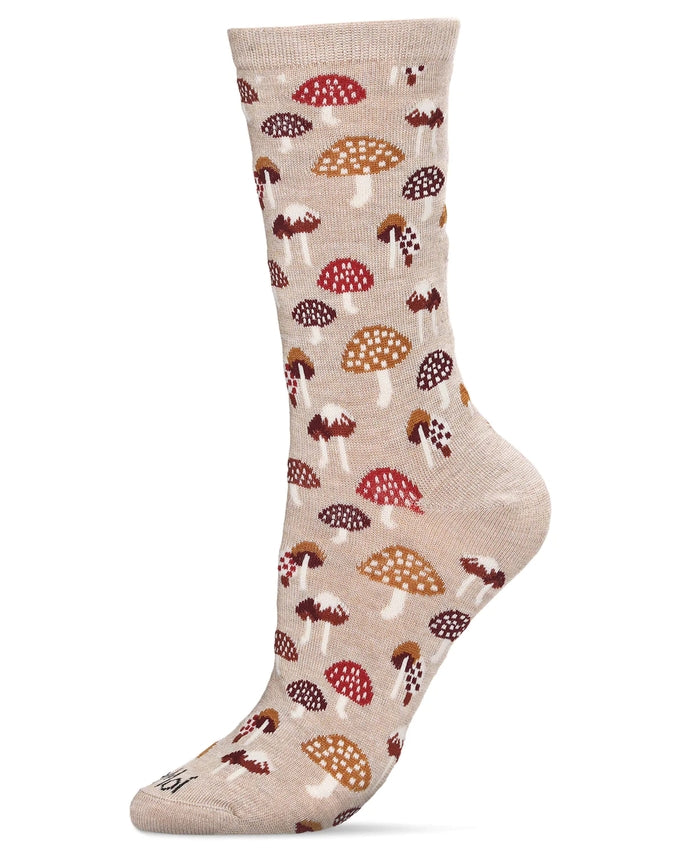 MUSHROOM FIELD BAMBOO CREW SOCKS