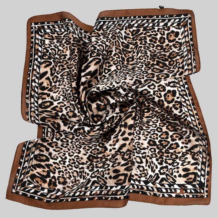 CHEETAH PRINT SMALL SQUARE SCARF