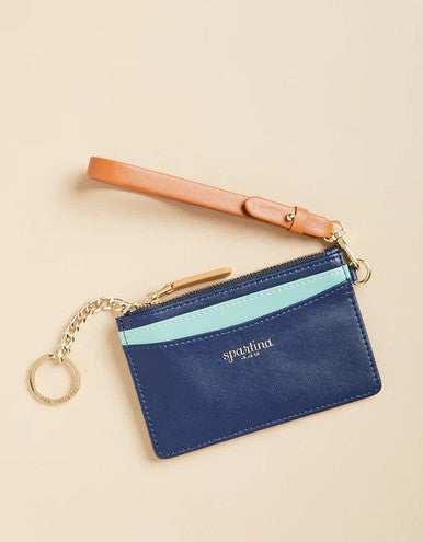 NAVY & SEAFOAM SLIM CARD COIN PURSE