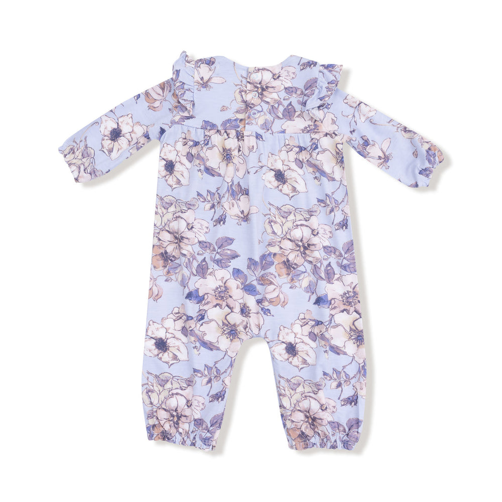 PERI WOODROSE RUFFLE SLEEVE ROMPER
