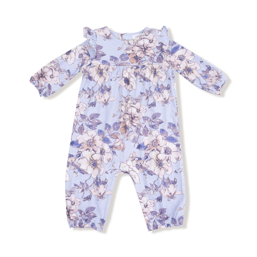 PERI WOODROSE RUFFLE SLEEVE ROMPER
