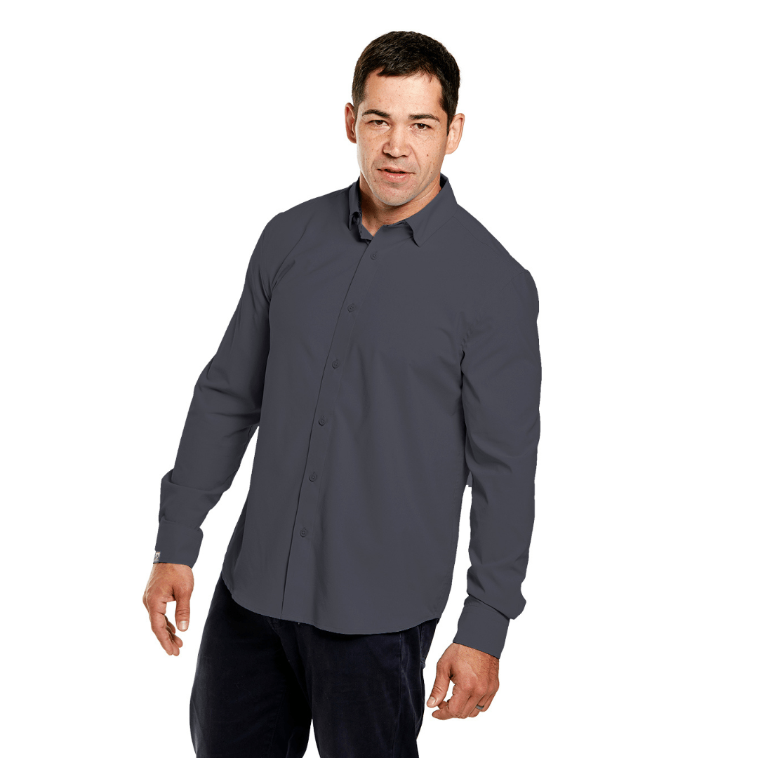 MEN'S IRON GREY WITH BLUE CUFF INFLUENCER SHIRT