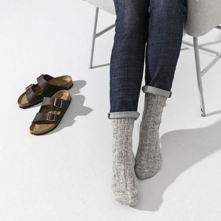 LIGHT GRAY COTTON TWIST SOCKS