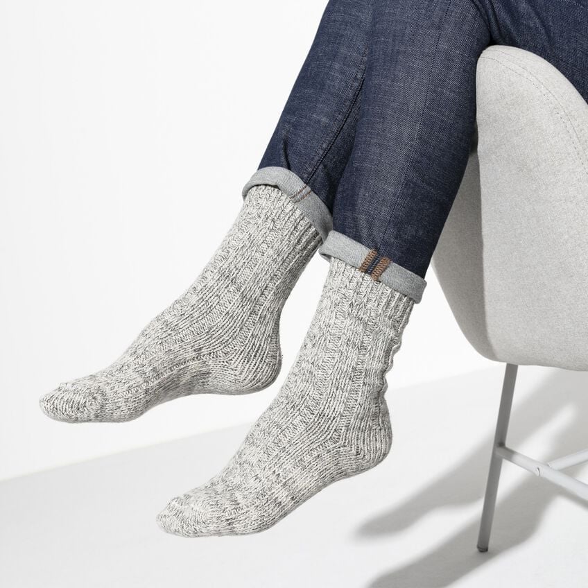 LIGHT GRAY COTTON TWIST SOCKS