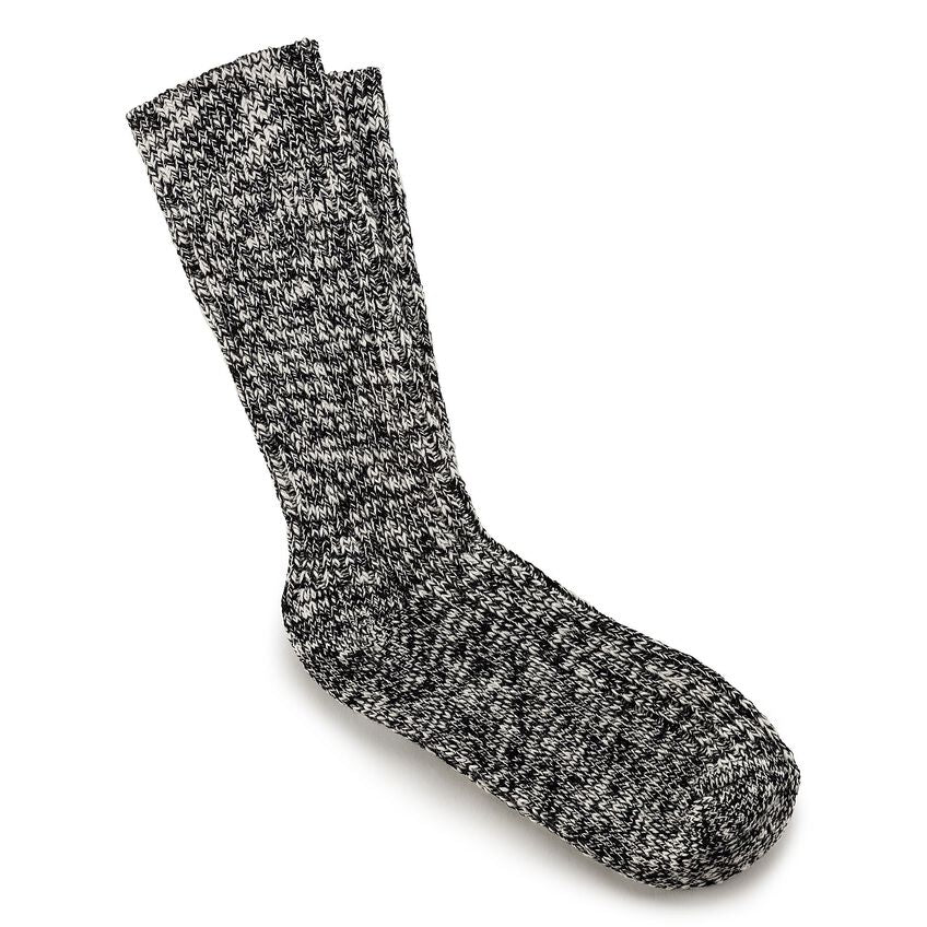 BIRKENSTOCK BLACK/GREY COTTON SLUB SOCKS