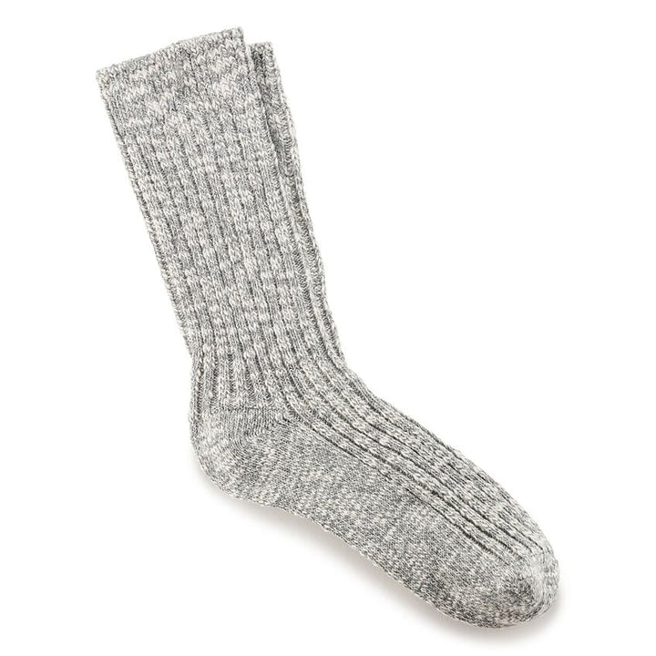 MENS GRAY WHITE COTTON SLUB SOCKS