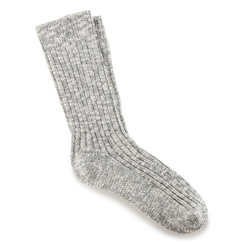 MENS GRAY WHITE COTTON SLUB SOCKS
