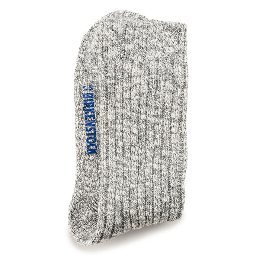 BIRKENSTOCK GREY/WHITE COTTON SLUB SOCKS
